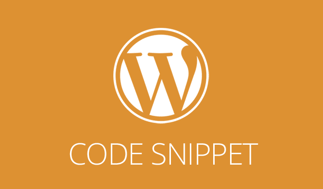 WordPress Code Snippet