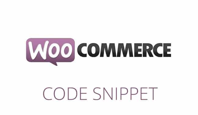Woocommerce Code Snippet